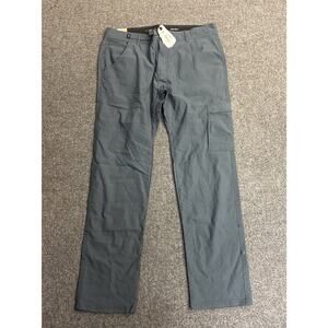 NWT Prana Mens 36x32 Stretch Zion Slim Pants II Grey Blue Slim Fit Hiking